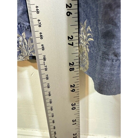 Victoria's Secret Women Large Blue Pineapple Print Button Up Lounge Pajama Shirt - Picture 11 of 13